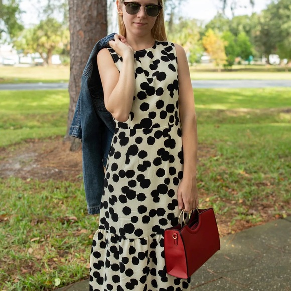Who What Wear Polka Dot Maxi Dress - Picture 1 of 4